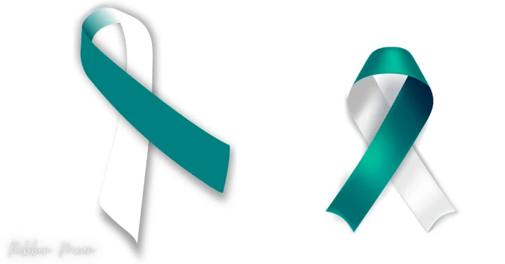 teal-and-white-ribbon-a-close-variation
